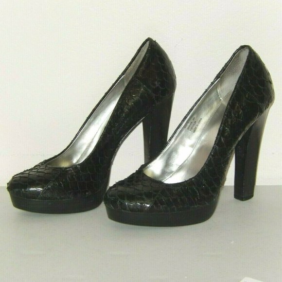 Calvin Klein Heels Pumps 6 Sarika Black Koi Platform High Heel Shoes - Picture 2 of 10